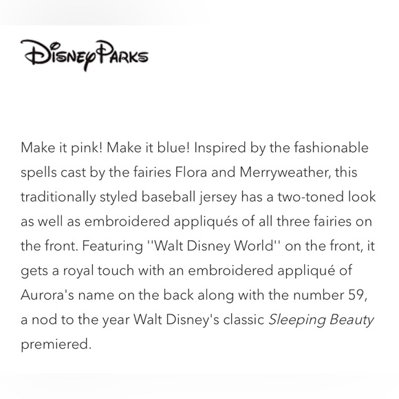 Disney limited edition Aurora Princess Jersey pink/blue M - NWT - Picture 9 of 12